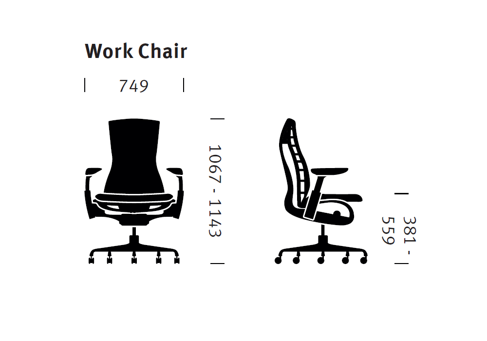 Herman miller 2025 embody dimensions