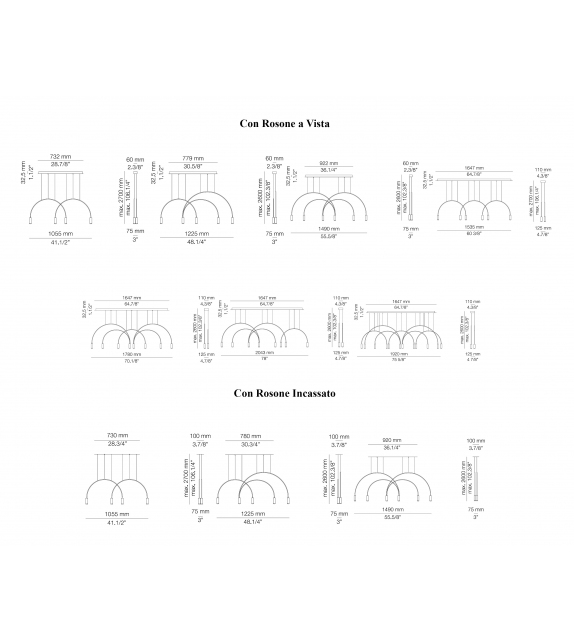 Volta Multi Arc Estiluz Suspension