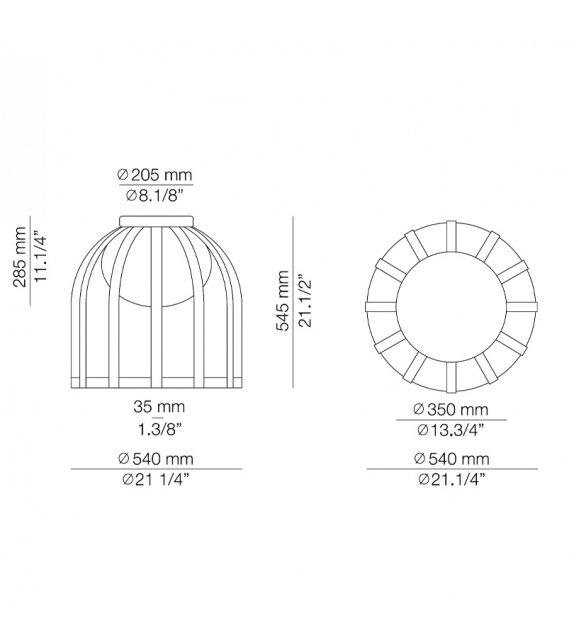 Bols Tall Estiluz Lampada da Soffitto