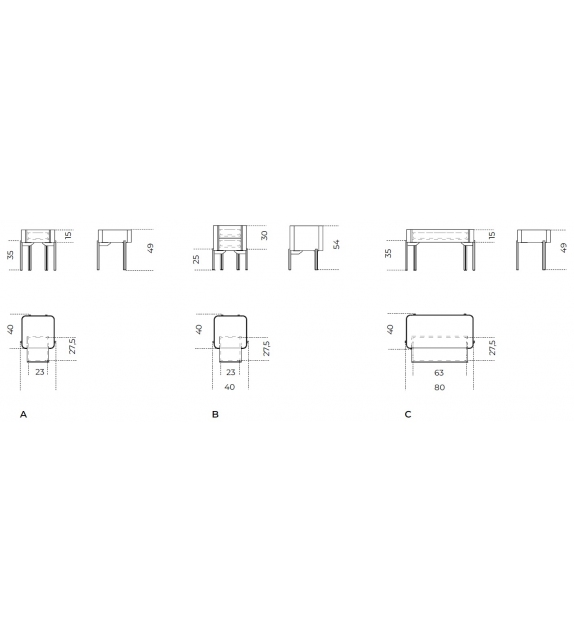 Twelve C Gallotti&Radice Nachttisch