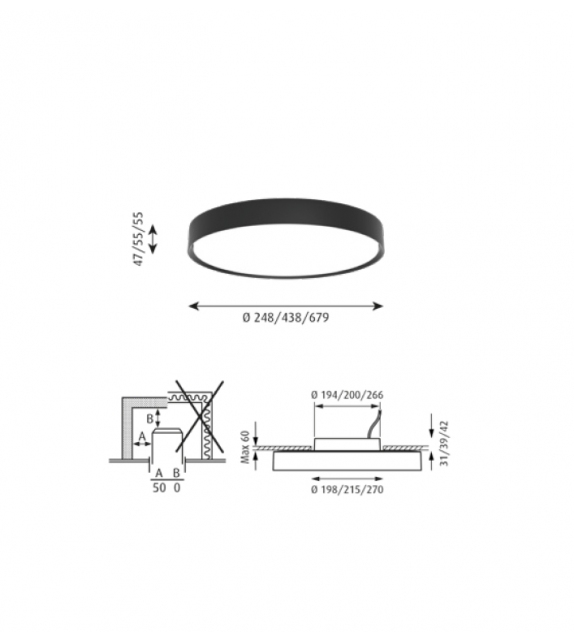 LP Slim Round Louis Poulsen Recessed Ceiling Lamp