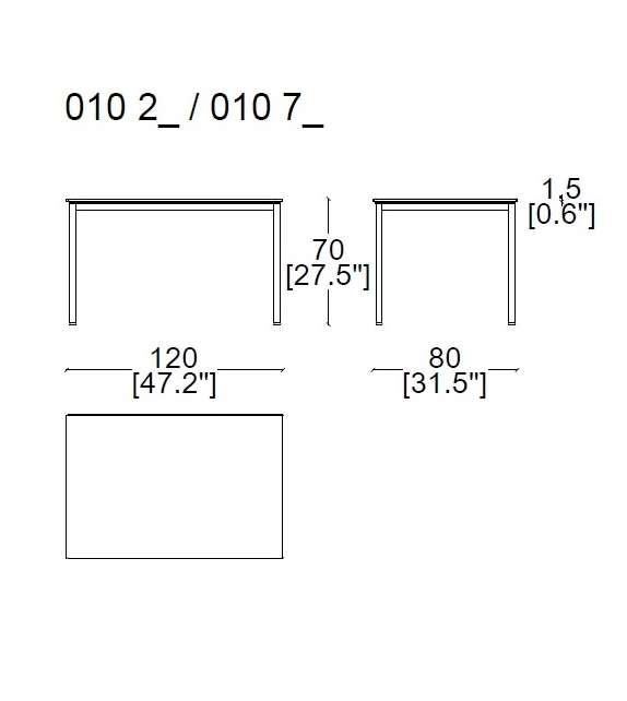 10 Table en Tube, Grand Modèle Cassina Tavolo