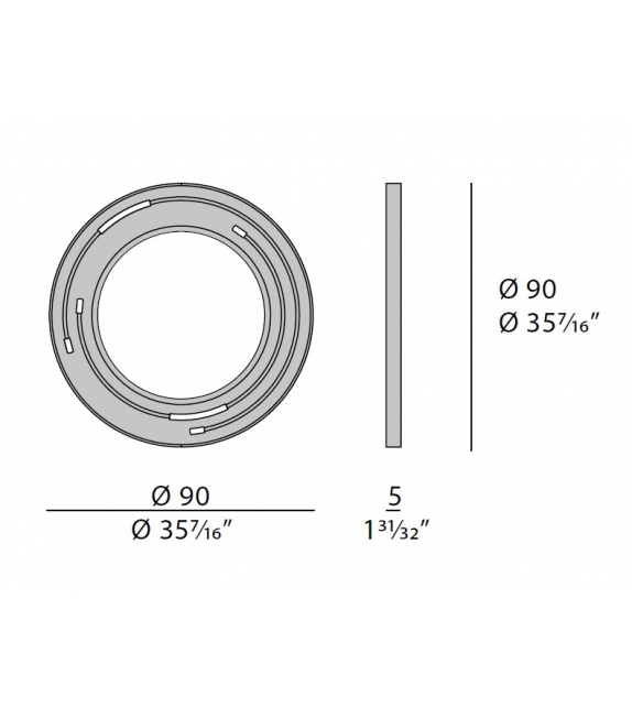 Noir Turri Miroir Rond