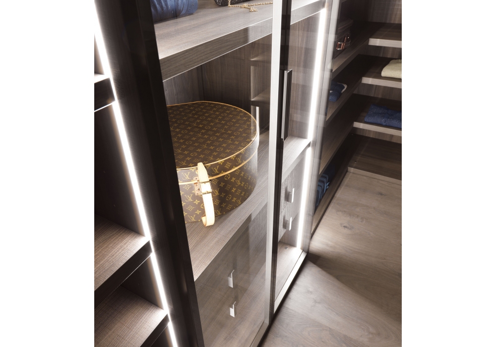 Modular walk-in wardrobe - PALO ALTO - MisuraEmme SpA - contemporary / glass  / lacquered aluminum