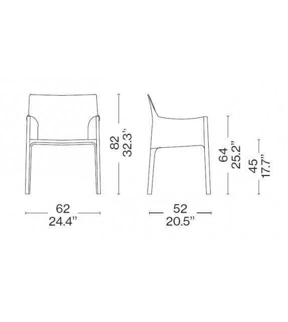 Ready for shipping - 413 Cab Pro Cassina Small Armchair