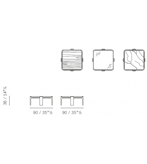 Duo Low Table Poltrona Frau & Ceccotti Collezioni Mesita