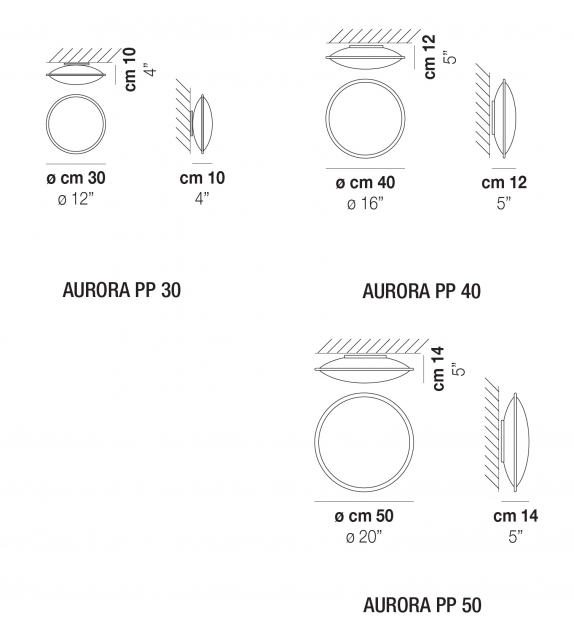 Aurora Vistosi Wall/Ceiling Lamp