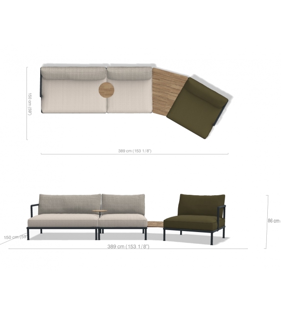 Ready for shipping - Nooch B&B Italia Outdoor Modular Sofa