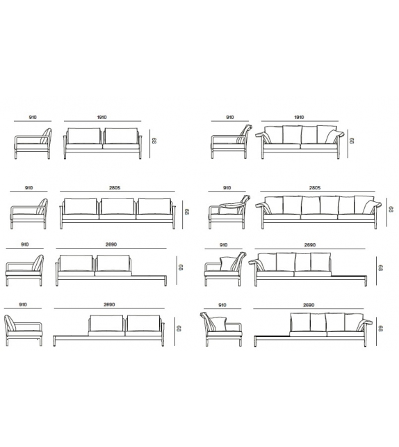 Lissoni Outdoor Collection Knoll Canapé