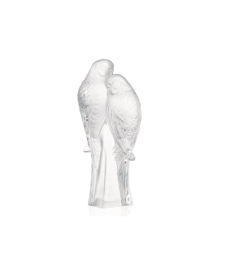 2 Parakeets Lalique Sculpture