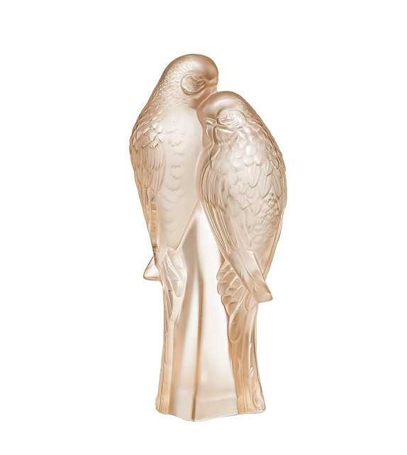 2 Parakeets Lalique Sculpture