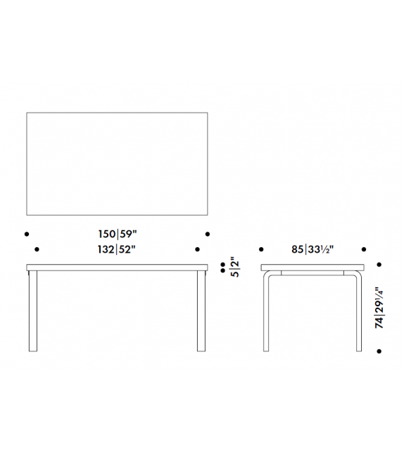 Ready for shipping - Aalto 82A Artek Rectangular Table