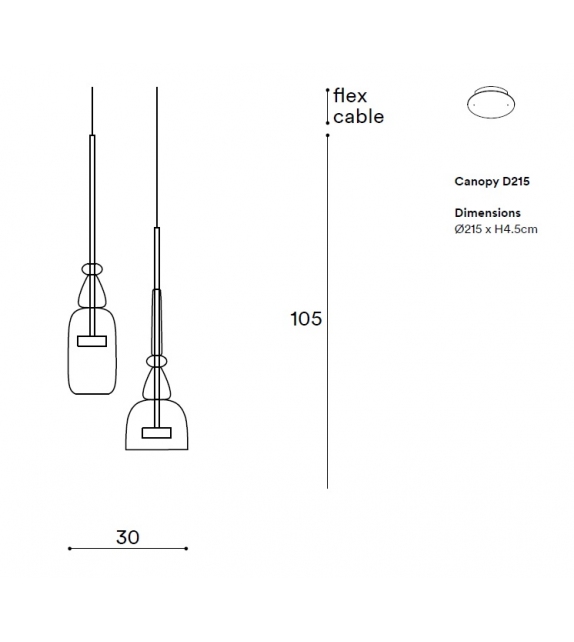 Flauti Circular 2 Pendant Chandelier Giopato & Coombes Candelabro