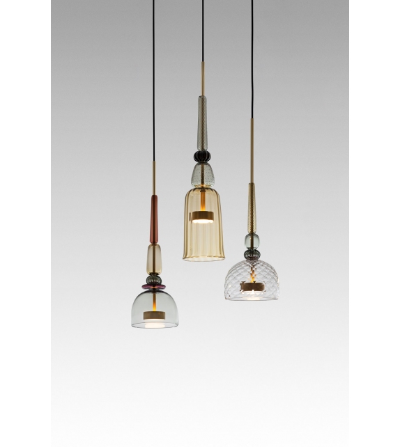 Flauti Circular Chandelier 32 Amber Giopato & Coombes Candelabro