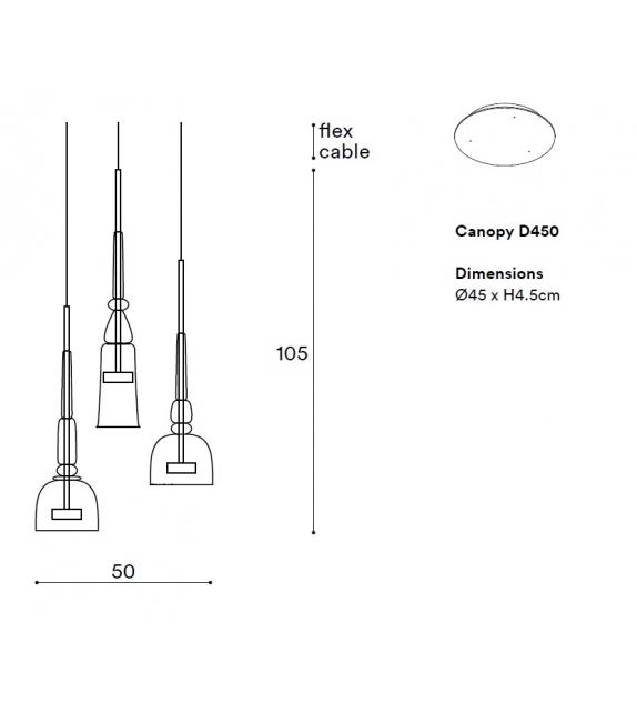 Flauti Circular Chandelier 32 Amber Giopato & Coombes Lampadario