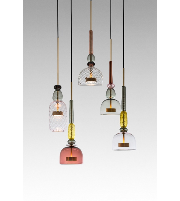 Flauti Circular 5 Pendant Chandelier Giopato & Coombes Candelabro