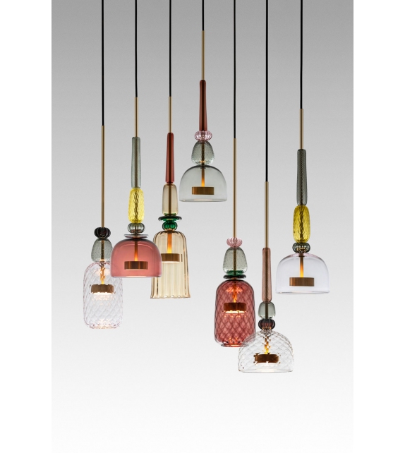 Flauti Circular 7 Pendant Chandelier Giopato & Coombes Candelabro