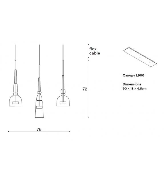 Flauti Linear Chandelier 32 Amber Giopato & Coombes