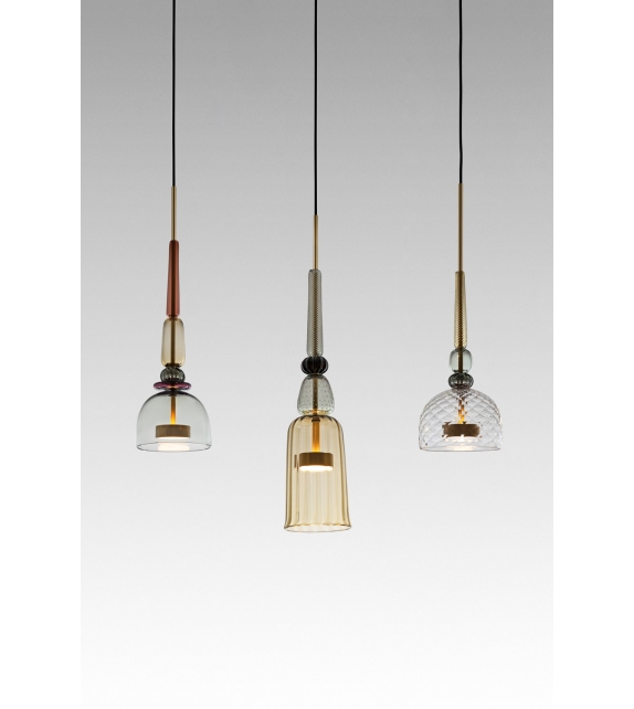 Flauti Linear Chandelier 32 Amber Giopato & Coombes Candelabro