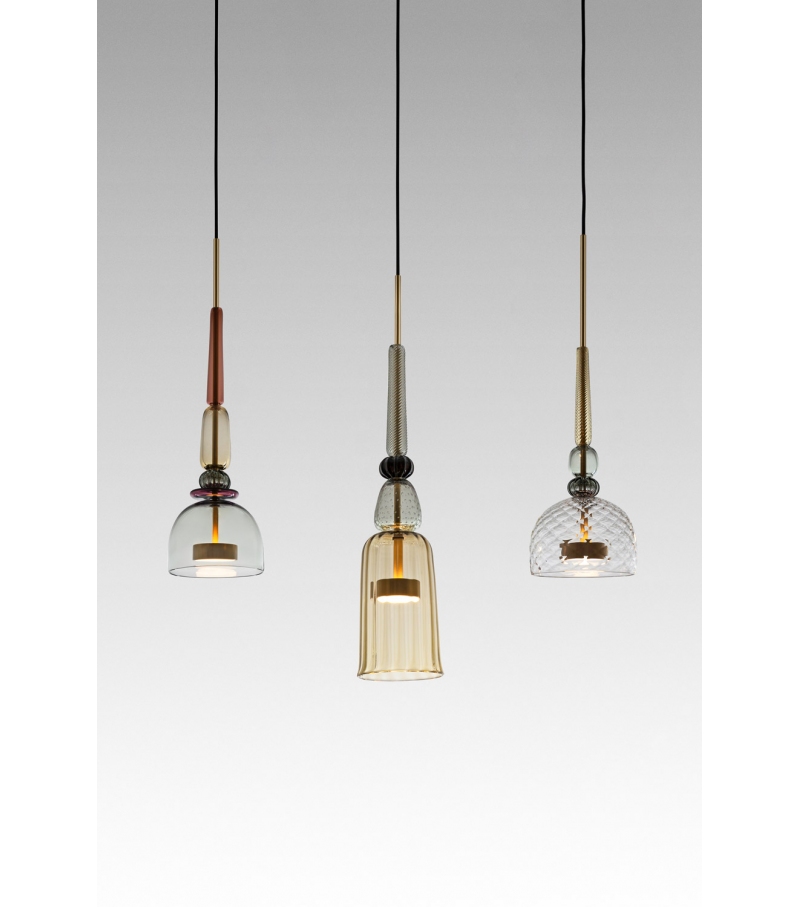 Flauti Linear Chandelier 32 Amber Giopato & Coombes Leuchter