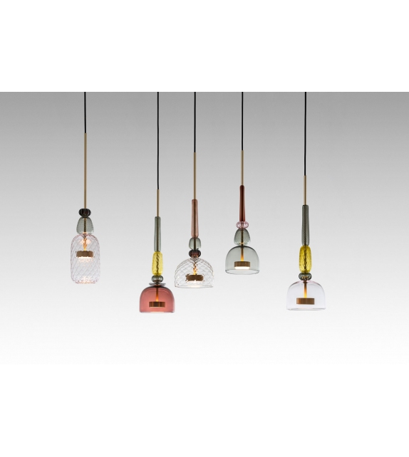 Flauti Zigzag 5 Pendant Chandelier Giopato & Coombes Candelabro