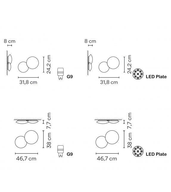 Puck Two-Sphere Vibia Deckenleuchte