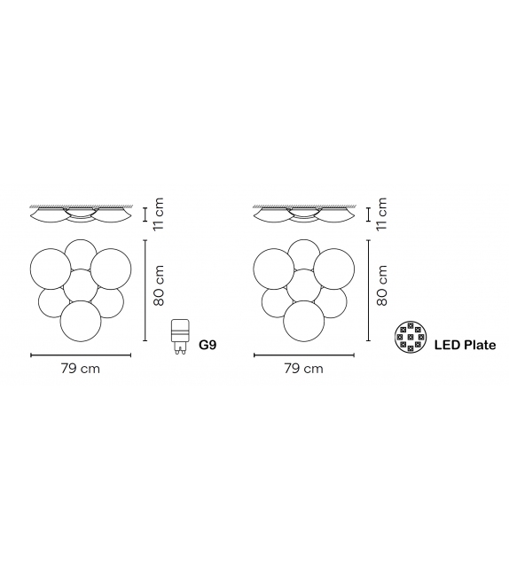 Puck Seven-Sphere Vibia Plafonnier