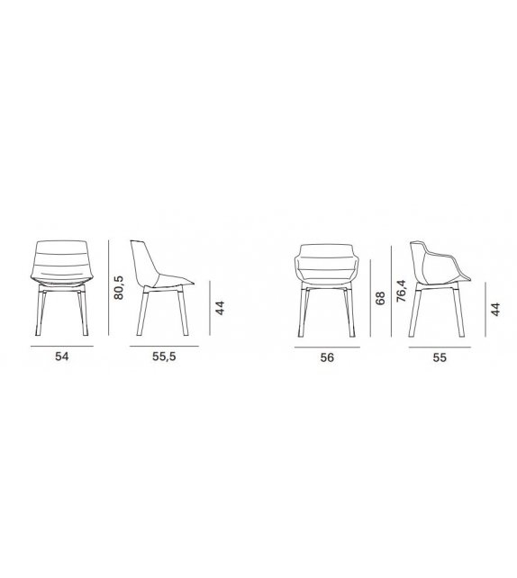 Flow Textile Cross MDF Italia Chair