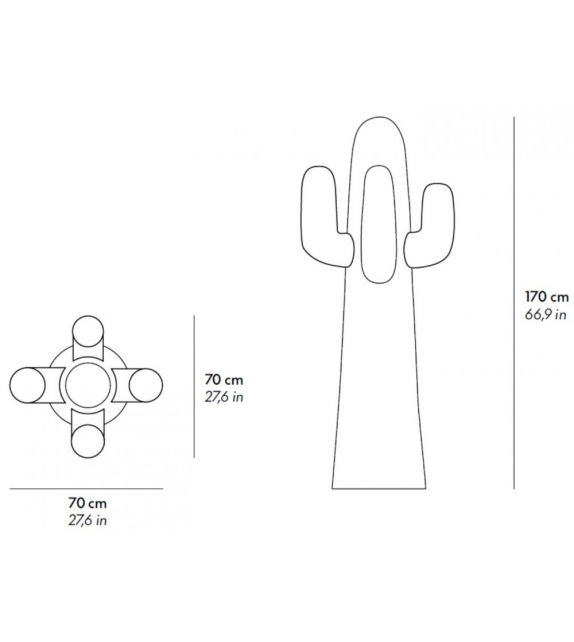 Prêt pour l'expédition - Sunrise Cactus Gufram Porte-Manteau