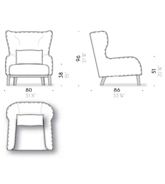 Bergère 19 Butaca Con Base De Madera DePadova