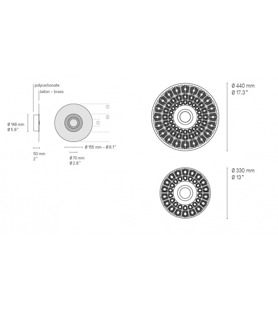 Earth Turtle CVL Luminaires Deckenleuchte / Wandleuchte