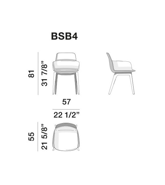 Barbican Molteni & C Chair with Armrests