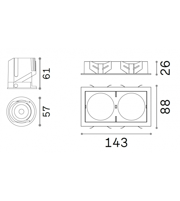 Bento Double Ideal Lux Ceiling Lamp