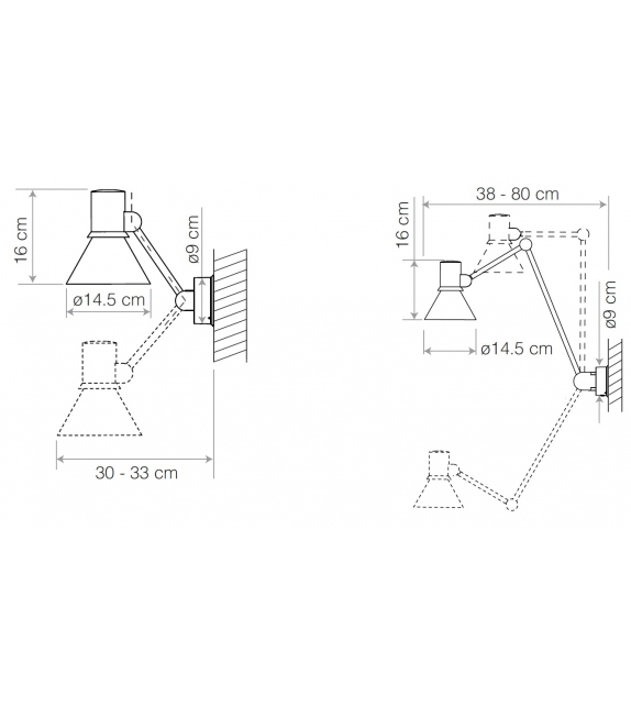 Type 80 W2/3 Light Anglepoise Lámpara de Pared