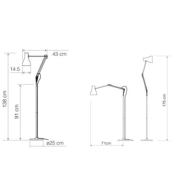 Type 75 Anglepoise Làmpara de Pie