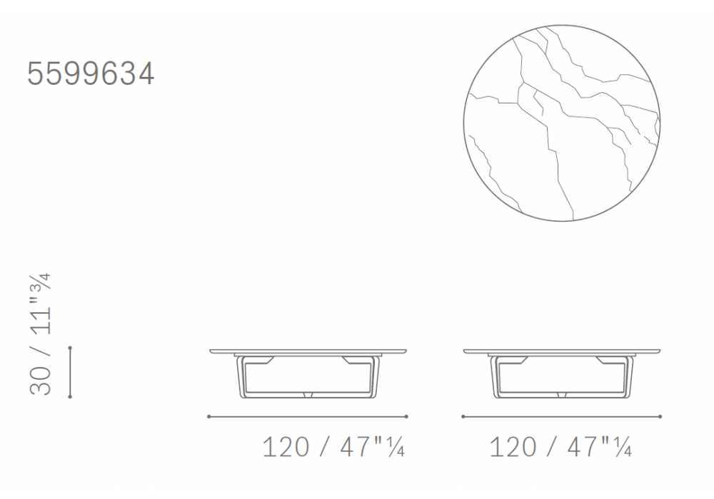 Ready for shipping - Fidelio Poltrona Frau Round Low Table - Milia Shop