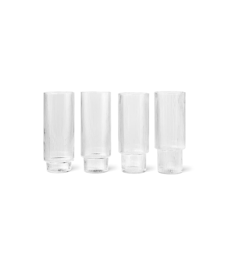 Ripple Long Drink Ferm Living Set di 4 Bicchieri