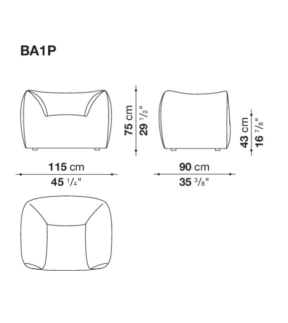 Ready for shipping - La Bambola Armchair B&B Italia Outdoor