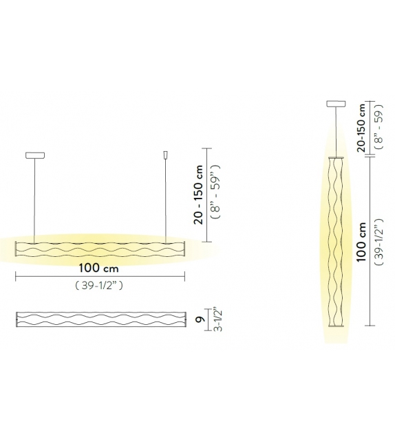 Hugo Vertical Slamp Lampada a Sospensione