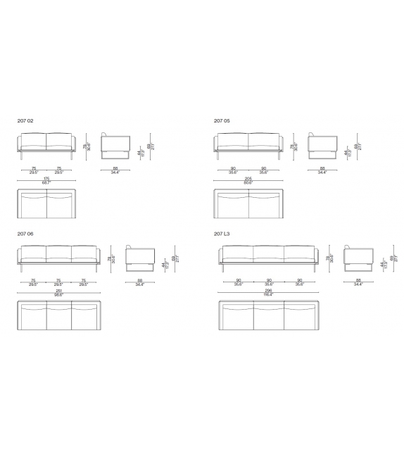 8 207 Cassina Canapé