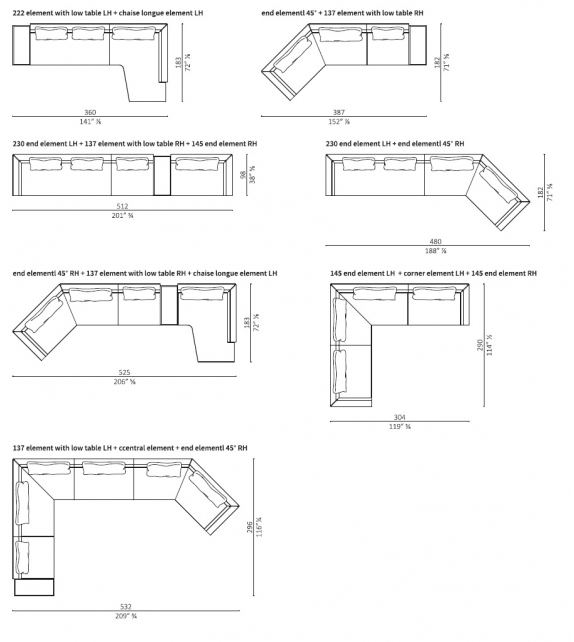 Fillungo Ceccotti Collezioni Modulares Sofa