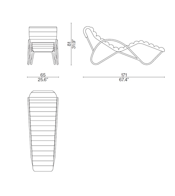 Indochine 546 Cassina Chaise Longue