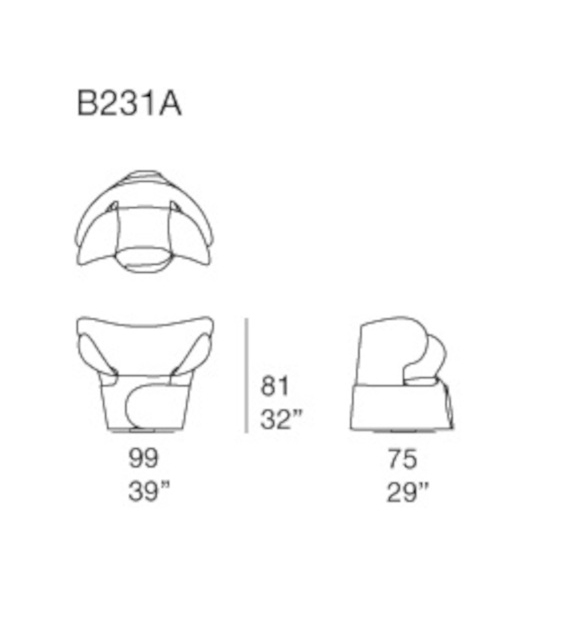 Hana-arashi Paola Lenti Fauteuil Pivotant