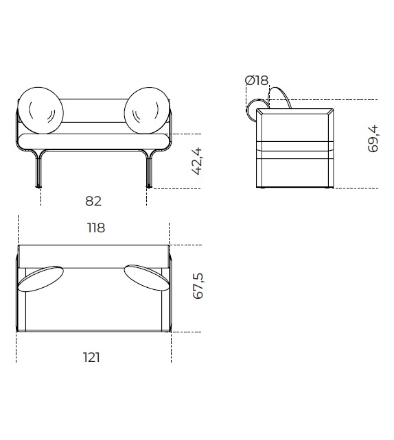 Stami Gallotti&Radice Loveseat