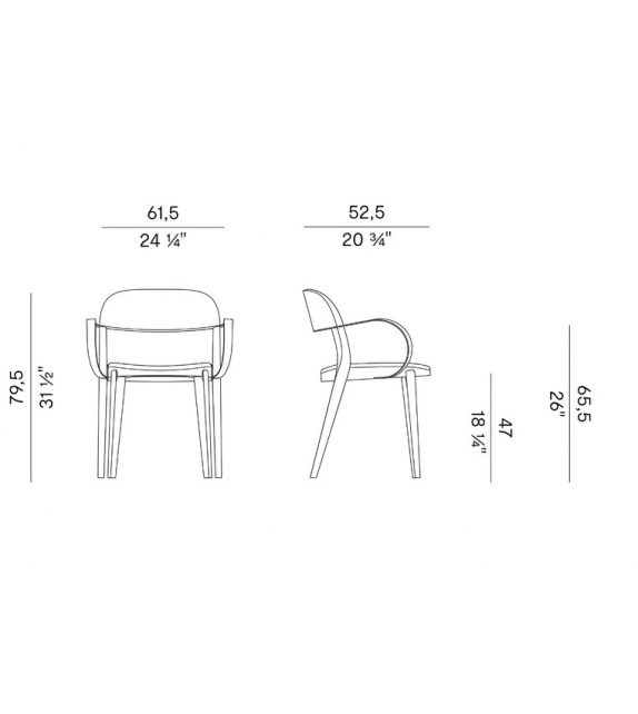 Minima Upholstered Potocco Chair With Armrests