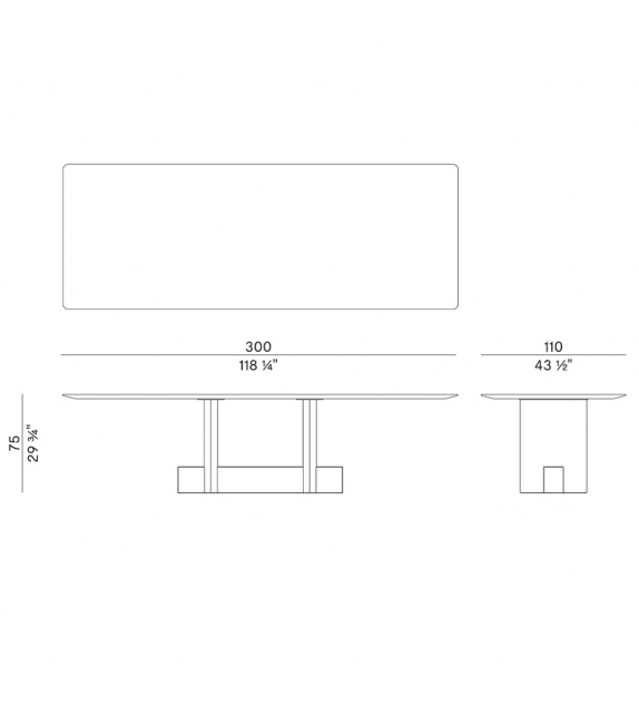 Syn Quadrangular Potocco Tavolo