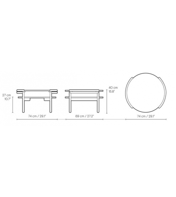 RF1905 Sideways Carl Hansen & Søn Coffee Table