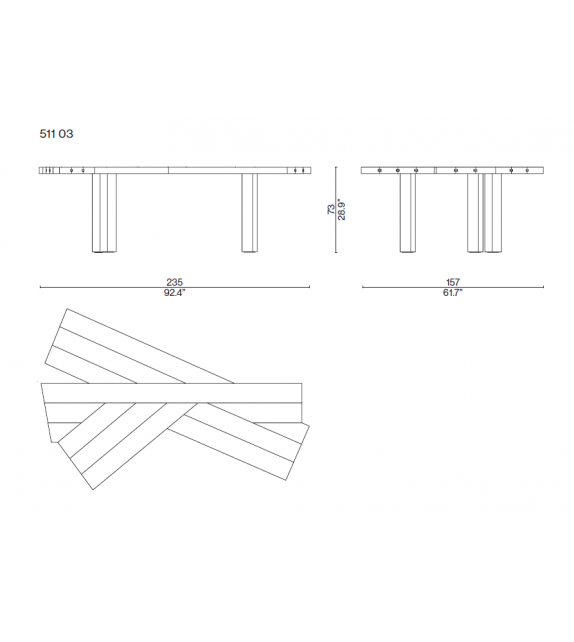 Ready for shipping - 511 Ventaglio Table Cassina