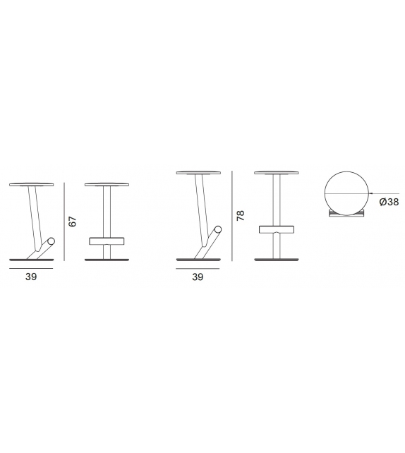 Twig MDF Italia Bar Hocker