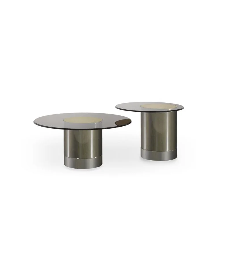 Tau 40 Steel Vetro Reflex Angelo Side Table